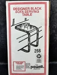New Vintage Powell 266 Black Metal And Glass Over Sofa Serving Side Table Tray. Fixed Price $40.00.
