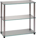 Modern 3-TIER Glass Bookshelf Stylish Chrome Bookcase For Any Room. Fixed Price $134.99.