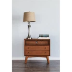 Alpine Furniture Flynn Large Wood 2 Drawer Nightstand Chestnut (brown). Fixed Price $318.38.