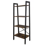 Industrial Corner Shelf 4 Tier Bookcase Wood Look Accent Furniture Metal Frame. Fixed Price $31.59.