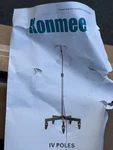 Adjustable Iv Pole Stand 2 Hooks, 5 Legs Portable Rolling Brake, Stainless Steel. Fixed Price $20.00.