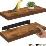 Ballucci Floating Shelves, 16" Wood Wall Shelf Set Of 2, With Invisible Brack.... Fixed Price $37.09.