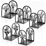 Kifmurase 5 Pair Metal Book Ends, Modern Decorative Flower Shelves Black. Fixed Price $33.57.