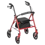 Drive Medical Four Wheel Rollator Rolling Walker Fold Up Removable Back Red. Fixed Price $88.89.