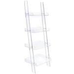 Coaster Amaturo 4-SHELF Contemporary Ladder Plastic Bookcase In Clear. Fixed Price $409.34.