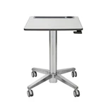 Mobile Standing Desk Adjustable Height 33-49 Grey Ergotron Learnfit Small Laptop. Fixed Price $881.99.