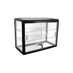 Black Aluminum Glass Counter Top Display Showcase With Locking Doors And Shelves. Fixed Price $110.00.