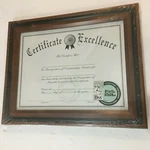 Dax Prestige Document Frames Brown Black Certificate Of Excellence 8 1/2 11. Fixed Price $19.00.