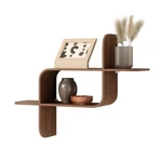 Umbra Montage Floating Wall Shelf, Bent Wood Display Case, Light Walnut. Fixed Price $94.51.