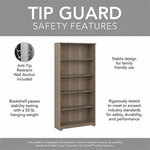 Bush Business Furniture Cabot 5 Shelf Bookcase Ash Gray - Engineered Wood. Fixed Price $200.11.