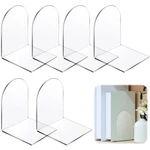 Leinuosen 6 Pcs Acrylic Clear Book Ends With Silicone Pad Non Skid. Fixed Price $25.42.