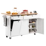 Vevor 60IN Kitchen Island Cart Rolling Storage Cabinet Table With Drawer Leaf. Fixed Price $247.99.