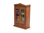 New Bookcase Armoire Wood And Glass, Copper Hinges For 12 Mini Books 10 Inc High. Fixed Price $79.99.