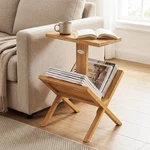 2-TIER Bookshelf, Small Bookcase W/ Teak Wood Frame And Anti-slip Foot Mats. Fixed Price $39.99.