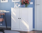 Palace Imports 100% Solid Wood 3-SHELF 32" Bookcase, Raised Panel Doors. Fixed Price $347.03.