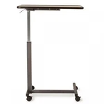 Medline Economy Overbed Table 30X15" Walnut Top Silver Hammertone Base 50LB Cap. Fixed Price $70.94.