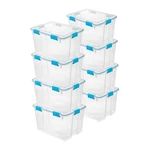 Sterilite 80-QT Clear Plastic Stackable Storage Bin W/ Gasket Latch Lid, Pack. Fixed Price $209.98.