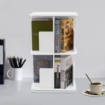 2-TIER Rotating Corner Bookshelf Open Display Storage Small Bookcase White. Fixed Price $51.56.