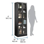 Mainstays Glass Door Storage Cabinet Bookcase, Black Finish,fast Shipping. Fixed Price $175.89.