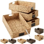 Hyacinth Pantry Basket Sets, Wicker Kitchen Cabinet Shelf Storage Organizer Bins. Fixed Price $51.99.