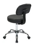 Black Pneumatic Drafting Chair With Stool And Back Vinyl Seat. Fixed Price $153.99.