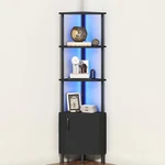 Hoobro Corner Cabinet With Led Light, Shelf Stand Storage Doo.... Fixed Price $74.84.