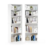 Furinno Jaya Set Of 2 5-TIER Bookcase Adjustable 9.5. Fixed Price $250.70.