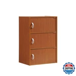 Hodedah 3-SHELF 3-DOOR Bookcase In Cherry HID3. Fixed Price $93.86.