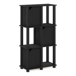 Furinno Brahms Engineered Wood 4-TIER Storage Shelf With 3 Doors Black Oak. Fixed Price $92.32.