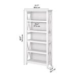Bush Furniture Key West 5 Shelf Bookcase In Pure White Oak. Fixed Price $267.23.