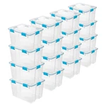 Sterilite 80-QT Clear Plastic Stackable Storage Bin W/ Gasket Latch Lid, 16 Pack. Fixed Price $419.96.