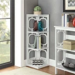 Convenience Concepts Omega Three-shelf Corner Bookcase White Wood Finish. Fixed Price $104.37.