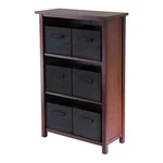 Winsome Verona 4-TIER Medium Storage Shelf Solid Wood Baskets Bookcase Walnut. Fixed Price $205.87.