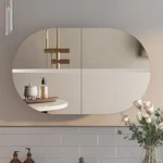 Oval Medicine Cabinet With Mirror Bathroom 5 STORAGE,2 Doors. Fixed Price $92.86.