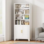 71" Metal Bookcase With Doors, Floor Standing Storage Cabinet & Display Shelves. Fixed Price $92.22.