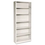 The Hon S82ABCL Metal Bookcase 34.5"X12.6"X81.1" Steel Putty. Fixed Price $808.79.