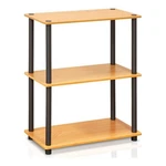 Furinno Turn-n-tube Wood 3-TIER Compact Shelf Display Rack Light Cherry/black. Fixed Price $45.26.