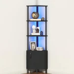 Hoobro Corner Cabinet Led Light Shelf Stand Storage Doors 5-TIER. Fixed Price $79.98.