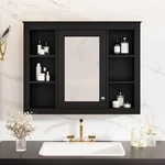 Merax 35''L Bathroom Medicine Storage Cabinet With Mirror Doors, Modern Wall .... Fixed Price $97.02.
