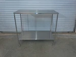 Pedigo Stainless Steel Instrument Lab Back Table Complete With Shelf 48" 44" 24". Fixed Price $899.00.