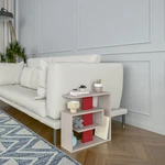 Stylish Ada Home Cor Stacy Side Table In Light Mocha & Burgundy, 22" X. Fixed Price $99.99.