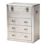 Baxton Studio Serge Silver Metal 3-DRAWER Accent Storage Chest. Fixed Price $292.99.