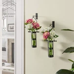 Danya Decorative Flower Vase Hanging Wall Mount Rustic Metal Black 2 Set. Fixed Price $44.72.