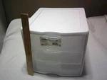 New Sterilite 3 Unit Clear Plastic Countertop Desktop Drawers 8.5X11" Wht. Fixed Price $13.49.