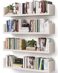 Vmrof Wall Bookshelf, Set 4, U Shaped Floating 17 Inches, White. Fixed Price $39.46.