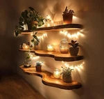 Beautiful Shelf Live Edge Floating Shelves Wood Rustic Home Cor. Fixed Price $161.74.