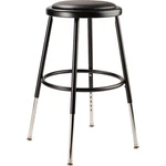 National Public Seating 6418H-10 Adjustable Stool, Steel, Vinyl, Black, Number. Fixed Price $95.99.