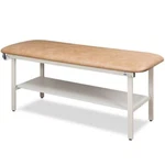Clinton Flat Top Alpha Series Straight Line Treatment Table With Full Shelf. Fixed Price $560.84.