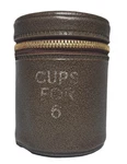 Vintage To Go Cups For 6 Leather Case Complete Tumbler Set W/ Lid Travel Camp. Fixed Price $8.42.