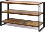 Hchqhs Industrial Open Storage Bookshelf 47"W 3-TIER Rustic Wooden Top Black. Fixed Price $119.78.